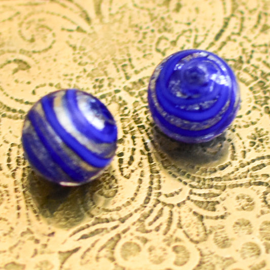 10ミリ　ベネチアンガラスビーズ　フィグリーナ　ブルー