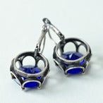 【アンティーク風】フレンチフックピアス｜推し色ブルー×レトロモダンな大人アクセ