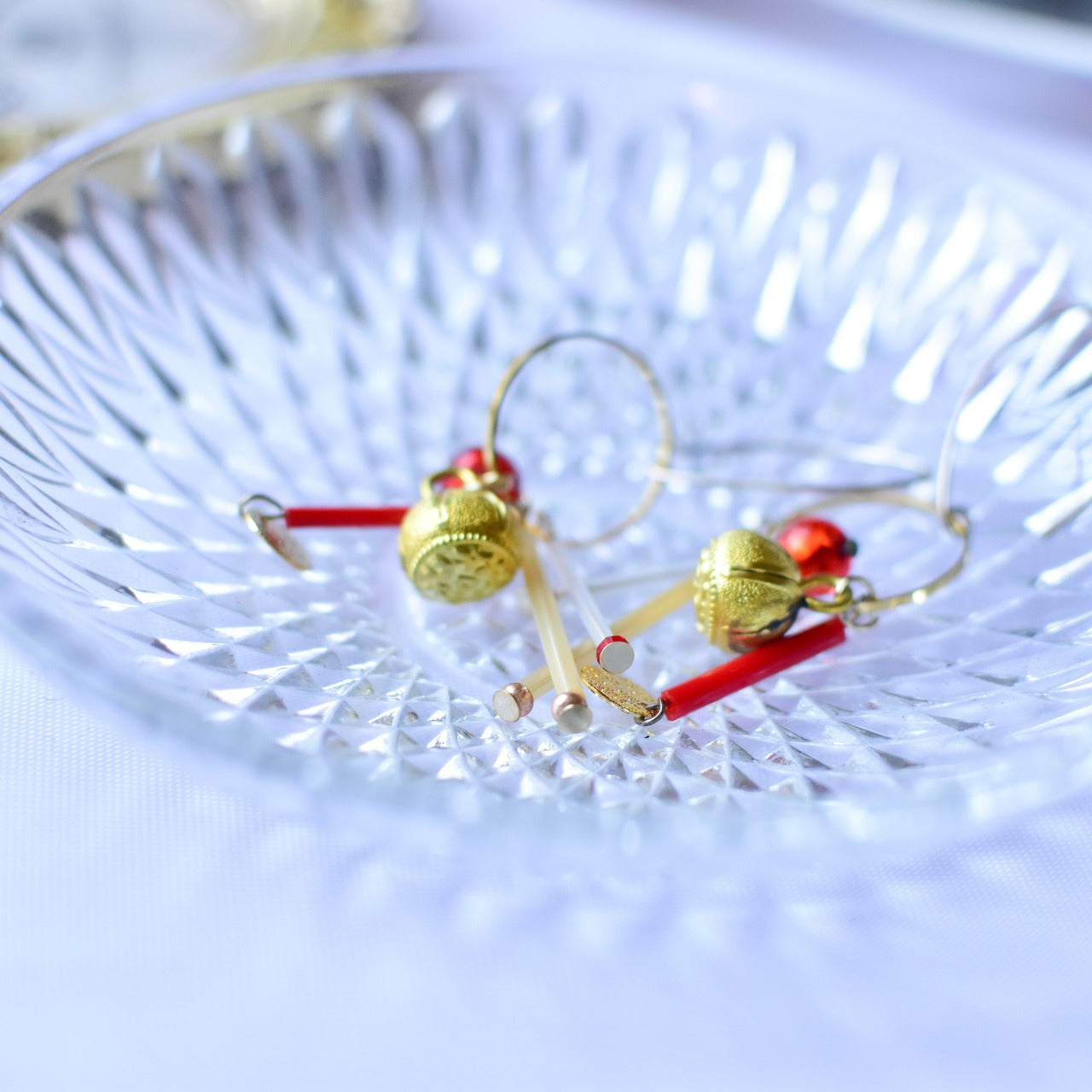 お皿　昭和レトロ　クリア　12.5センチ　高さ21ミリ