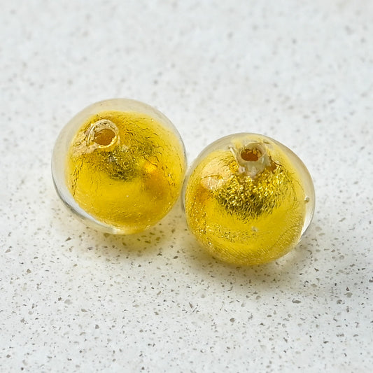 ベネチアンガラスビーズ　８㎜　ゴールドフォイル