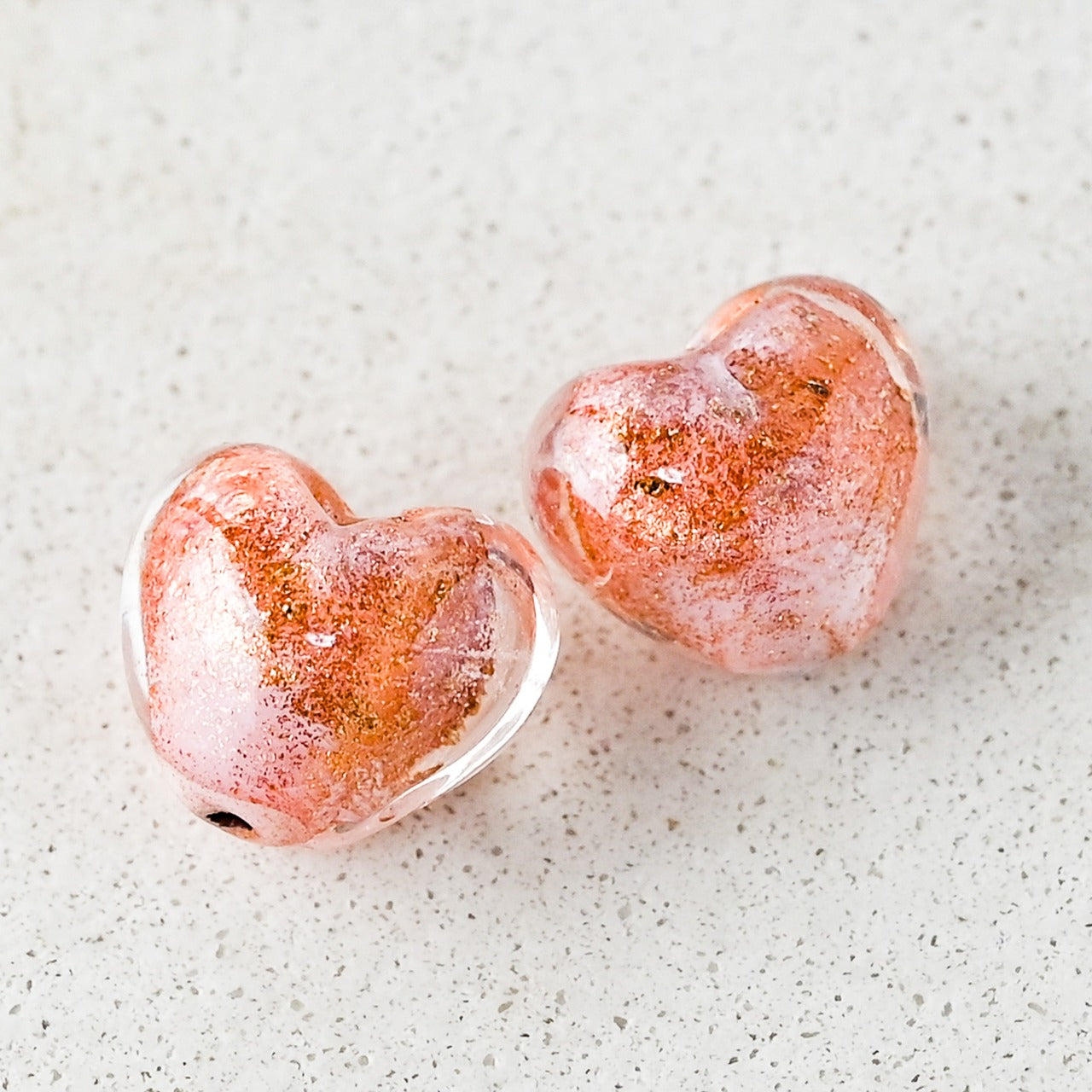 ベネチアンガラスビーズ　ハート形 12mm　新作　カドーロ　