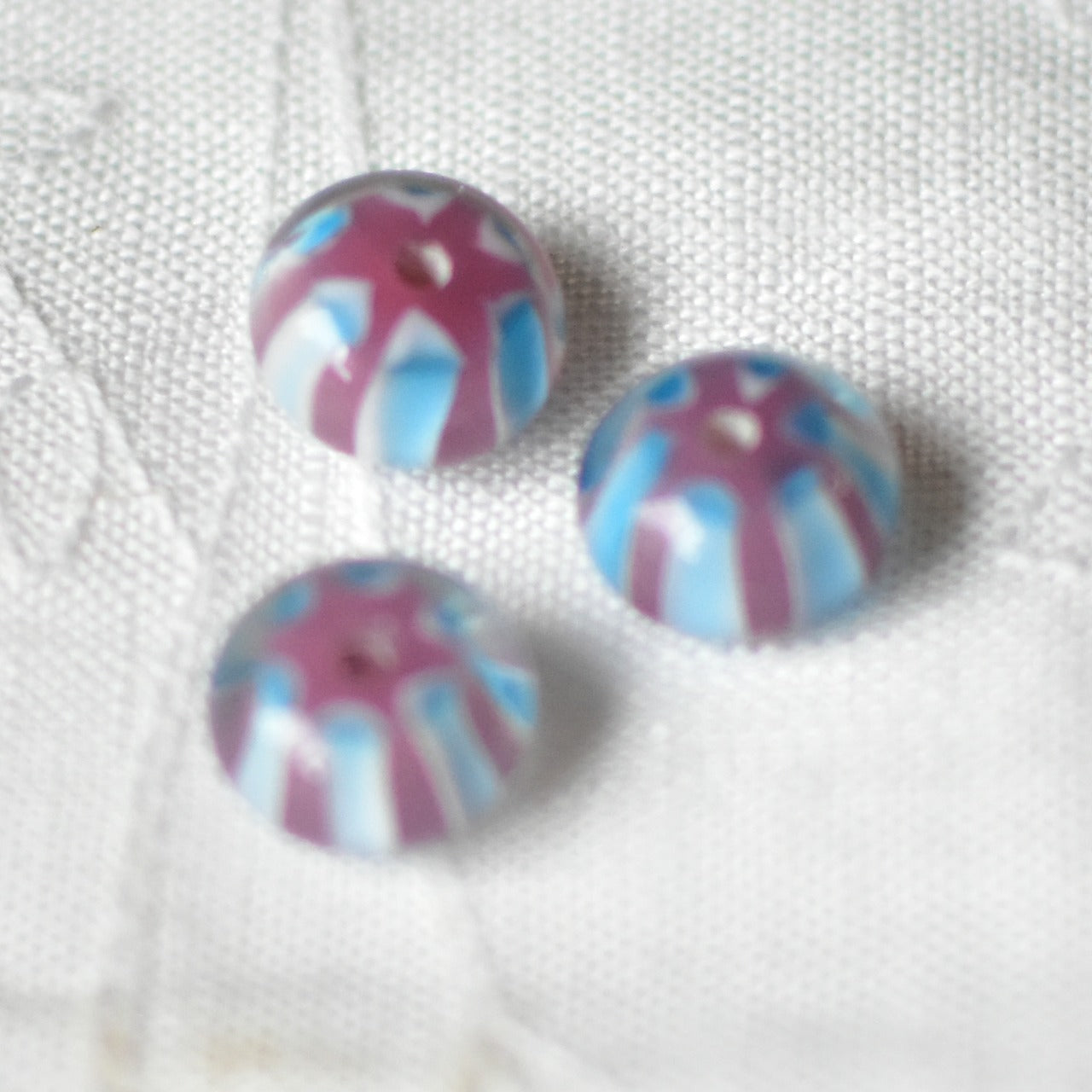 3個　チェコ　ヴィンテージビーズ　和飴