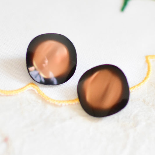 ２個セット 15ミリ　日本製　プラスティックボタン　ブラウン　デッドストック