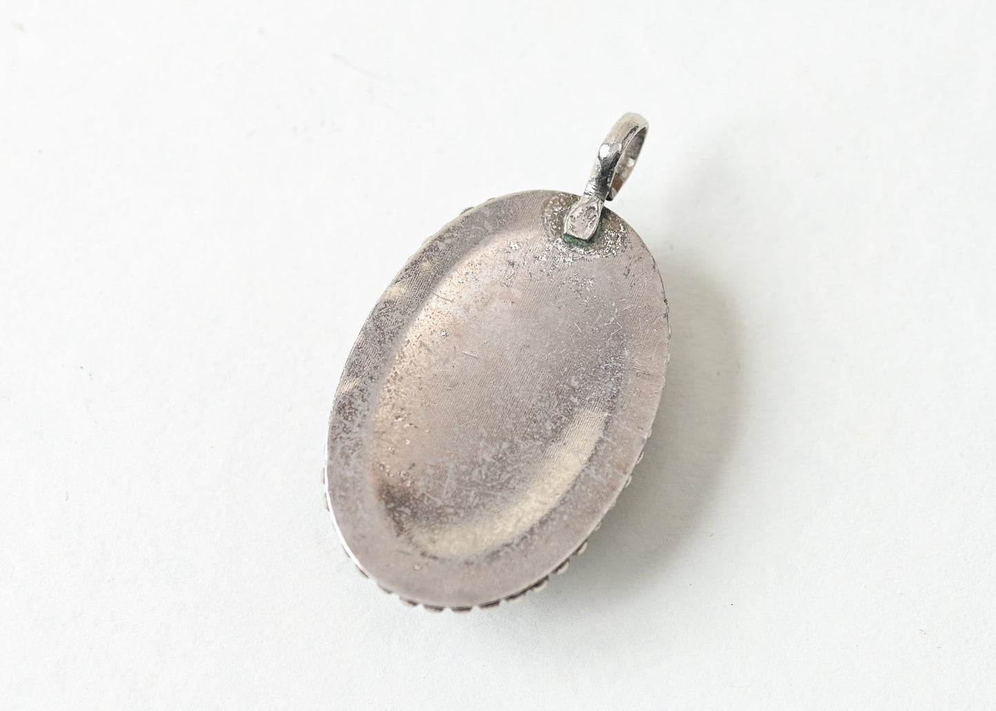 【中央アジア・シルクロード】ターコイズ風モザイクペンダントトップ／縦5.5cm×幅3cm