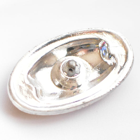 チェコガラスボタン レア 42ミリ　帯留め　ブローチ　ガラス製