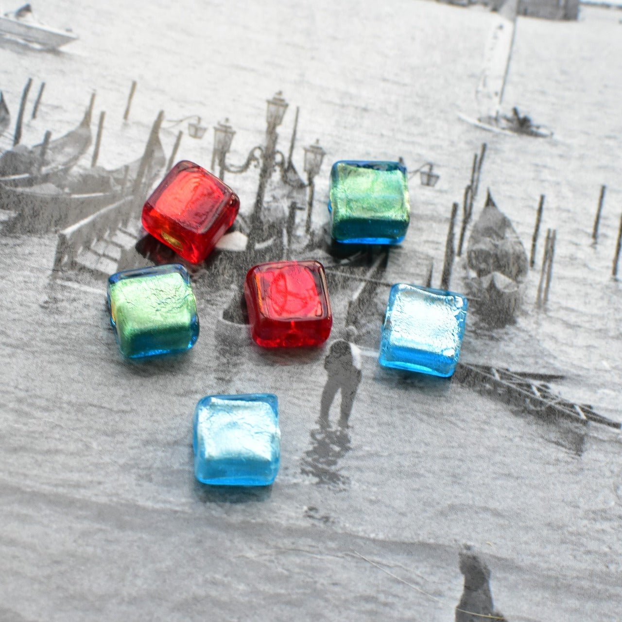 ベネチアンガラスビーズ　スクエア　10ミリ