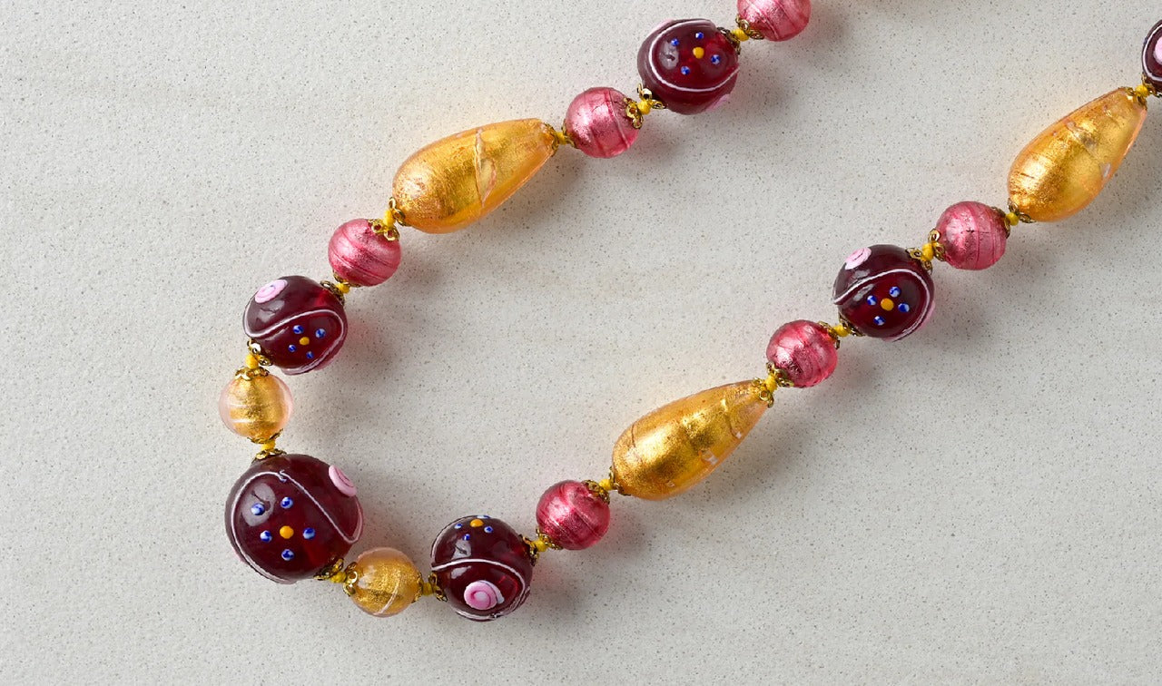 箔が苦手な方必見　シンプルに美しい　ベネチアンガラスのネックレス（色お選びください）