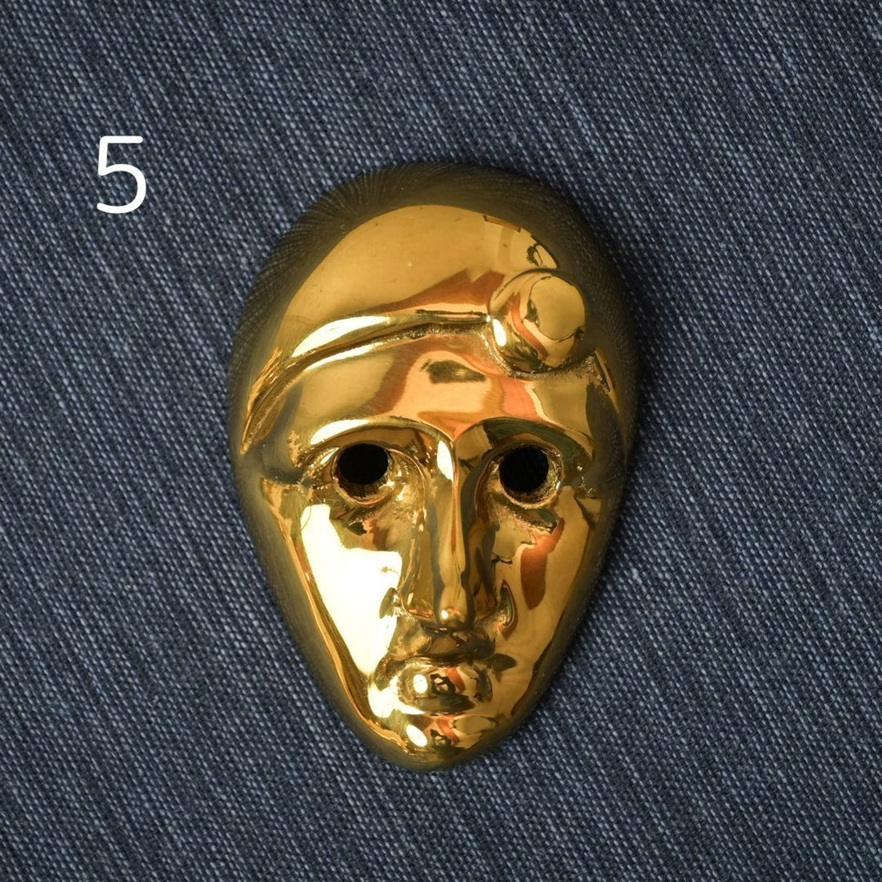 真鍮製　ベネチアンマスクの形の置物　個性的アイテム　レア品