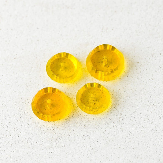 4 個　チェコ　ヴィンテージビーズ　イエロー　