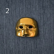 真鍮製　ベネチアンマスクの形の置物　個性的アイテム　レア品