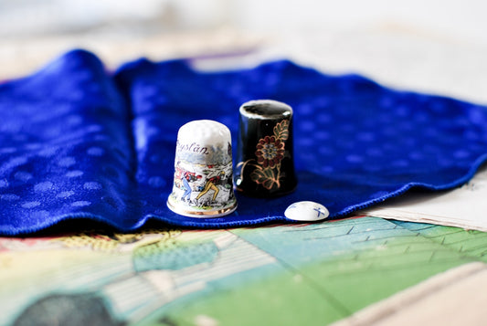 ヴィンテージ　シンブル　指抜き　日本製　陶器　