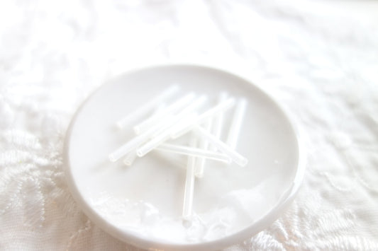 竹ビーズ ムラーノガラス 　ミルキー　1950年代 10本