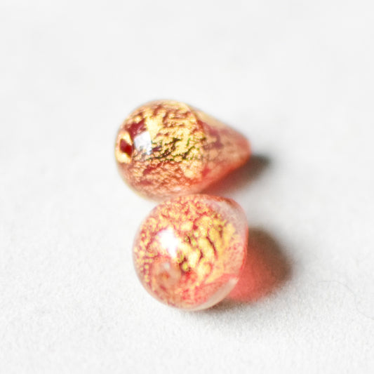 2個セット　特価品　ベネチアンガラスビーズ　しずく型ビーズ　